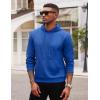 imageCOOFANDY Mens Hooded Sweatshirts Long Sleeve Casual Waffle Knit Pullover Hoodies with Kanga PocketRoyal Blue