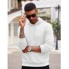 imageCOOFANDY Mens Hooded Sweatshirts Long Sleeve Casual Waffle Knit Pullover Hoodies with Kanga PocketWhite