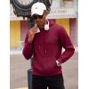 imageCOOFANDY Mens Hooded Sweatshirts Long Sleeve Casual Waffle Knit Pullover Hoodies with Kanga PocketWine Red