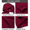 imageCOOFANDY Mens Hooded Sweatshirts Long Sleeve Casual Waffle Knit Pullover Hoodies with Kanga PocketWine Red