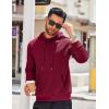 imageCOOFANDY Mens Hooded Sweatshirts Long Sleeve Casual Waffle Knit Pullover Hoodies with Kanga PocketWine Red