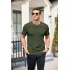 imageCOOFANDY Mens Knit TShirts Summer Waffle Shirts Vintage Shirts Short Sleeve Crew Neck Tee Shirt Casual Crochet TopArmy Green