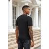 imageCOOFANDY Mens Knit TShirts Summer Waffle Shirts Vintage Shirts Short Sleeve Crew Neck Tee Shirt Casual Crochet TopBlack