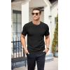 imageCOOFANDY Mens Knit TShirts Summer Waffle Shirts Vintage Shirts Short Sleeve Crew Neck Tee Shirt Casual Crochet TopBlack