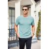 imageCOOFANDY Mens Knit TShirts Summer Waffle Shirts Vintage Shirts Short Sleeve Crew Neck Tee Shirt Casual Crochet TopIce Green