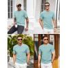 imageCOOFANDY Mens Knit TShirts Summer Waffle Shirts Vintage Shirts Short Sleeve Crew Neck Tee Shirt Casual Crochet TopIce Green