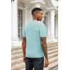 imageCOOFANDY Mens Knit TShirts Summer Waffle Shirts Vintage Shirts Short Sleeve Crew Neck Tee Shirt Casual Crochet TopIce Green