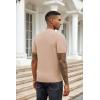 imageCOOFANDY Mens Knit TShirts Summer Waffle Shirts Vintage Shirts Short Sleeve Crew Neck Tee Shirt Casual Crochet TopKhaki