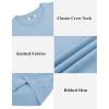 imageCOOFANDY Mens Knit TShirts Summer Waffle Shirts Vintage Shirts Short Sleeve Crew Neck Tee Shirt Casual Crochet TopLight Blue
