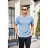 imageCOOFANDY Mens Knit TShirts Summer Waffle Shirts Vintage Shirts Short Sleeve Crew Neck Tee Shirt Casual Crochet TopLight Blue