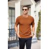 imageCOOFANDY Mens Knit TShirts Summer Waffle Shirts Vintage Shirts Short Sleeve Crew Neck Tee Shirt Casual Crochet TopLight Brown