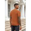 imageCOOFANDY Mens Knit TShirts Summer Waffle Shirts Vintage Shirts Short Sleeve Crew Neck Tee Shirt Casual Crochet TopLight Brown