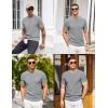 imageCOOFANDY Mens Knit TShirts Summer Waffle Shirts Vintage Shirts Short Sleeve Crew Neck Tee Shirt Casual Crochet TopLight Grey