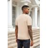 imageCOOFANDY Mens Knit TShirts Summer Waffle Shirts Vintage Shirts Short Sleeve Crew Neck Tee Shirt Casual Crochet TopLight Khaki