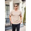 imageCOOFANDY Mens Knit TShirts Summer Waffle Shirts Vintage Shirts Short Sleeve Crew Neck Tee Shirt Casual Crochet TopLight Khaki
