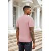imageCOOFANDY Mens Knit TShirts Summer Waffle Shirts Vintage Shirts Short Sleeve Crew Neck Tee Shirt Casual Crochet TopLight Pink