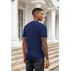 imageCOOFANDY Mens Knit TShirts Summer Waffle Shirts Vintage Shirts Short Sleeve Crew Neck Tee Shirt Casual Crochet TopNavy Blue