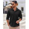 imageCOOFANDY Mens Long Sleeve Button Down Shirts Casual Untucked Shirts Stretch ShirtsBlack