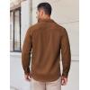 imageCOOFANDY Mens Long Sleeve Button Down Shirts Casual Untucked Shirts Stretch ShirtsBrown