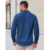 imageCOOFANDY Mens Long Sleeve Button Down Shirts Casual Untucked Shirts Stretch ShirtsDark Blue