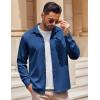 imageCOOFANDY Mens Long Sleeve Button Down Shirts Casual Untucked Shirts Stretch ShirtsDark Blue