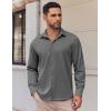 imageCOOFANDY Mens Long Sleeve Button Down Shirts Casual Untucked Shirts Stretch ShirtsGrey