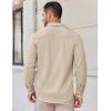 imageCOOFANDY Mens Long Sleeve Button Down Shirts Casual Untucked Shirts Stretch ShirtsKhaki