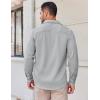 imageCOOFANDY Mens Long Sleeve Button Down Shirts Casual Untucked Shirts Stretch ShirtsLight Grey