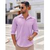 imageCOOFANDY Mens Long Sleeve Button Down Shirts Casual Untucked Shirts Stretch ShirtsLight Purple