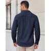 imageCOOFANDY Mens Long Sleeve Button Down Shirts Casual Untucked Shirts Stretch ShirtsNavy Blue