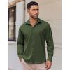 imageCOOFANDY Mens Long Sleeve Button Down Shirts Casual Untucked Shirts Stretch ShirtsOlive Green