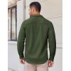 imageCOOFANDY Mens Long Sleeve Button Down Shirts Casual Untucked Shirts Stretch ShirtsOlive Green