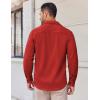 imageCOOFANDY Mens Long Sleeve Button Down Shirts Casual Untucked Shirts Stretch ShirtsRed