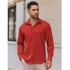 imageCOOFANDY Mens Long Sleeve Button Down Shirts Casual Untucked Shirts Stretch ShirtsRed