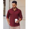 imageCOOFANDY Mens Long Sleeve Button Down Shirts Casual Untucked Shirts Stretch ShirtsWine Red