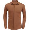 imageCOOFANDY Mens Long Sleeve Wrinkle Free Shirts Casual Button Down Shirt Stretch Dress ShirtBrown