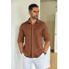 imageCOOFANDY Mens Long Sleeve Wrinkle Free Shirts Casual Button Down Shirt Stretch Dress ShirtBrown