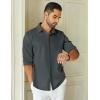 imageCOOFANDY Mens Long Sleeve Wrinkle Free Shirts Casual Button Down Shirt Stretch Dress ShirtDark Grey