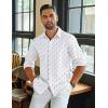 imageCOOFANDY Mens Long Sleeve Wrinkle Free Shirts Casual Button Down Shirt Stretch Dress ShirtFloral White