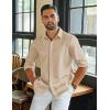 imageCOOFANDY Mens Long Sleeve Wrinkle Free Shirts Casual Button Down Shirt Stretch Dress ShirtKhaki
