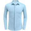 imageCOOFANDY Mens Long Sleeve Wrinkle Free Shirts Casual Button Down Shirt Stretch Dress ShirtLight Blue