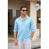 imageCOOFANDY Mens Long Sleeve Wrinkle Free Shirts Casual Button Down Shirt Stretch Dress ShirtLight Blue