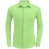 imageCOOFANDY Mens Long Sleeve Wrinkle Free Shirts Casual Button Down Shirt Stretch Dress ShirtLight Green