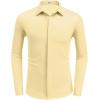 imageCOOFANDY Mens Long Sleeve Wrinkle Free Shirts Casual Button Down Shirt Stretch Dress ShirtLight Khaki