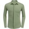 imageCOOFANDY Mens Long Sleeve Wrinkle Free Shirts Casual Button Down Shirt Stretch Dress ShirtMoon Green