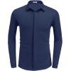imageCOOFANDY Mens Long Sleeve Wrinkle Free Shirts Casual Button Down Shirt Stretch Dress ShirtNavy Blue