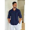 imageCOOFANDY Mens Long Sleeve Wrinkle Free Shirts Casual Button Down Shirt Stretch Dress ShirtNavy Blue