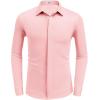 imageCOOFANDY Mens Long Sleeve Wrinkle Free Shirts Casual Button Down Shirt Stretch Dress ShirtPink