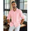 imageCOOFANDY Mens Long Sleeve Wrinkle Free Shirts Casual Button Down Shirt Stretch Dress ShirtPink