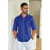 imageCOOFANDY Mens Long Sleeve Wrinkle Free Shirts Casual Button Down Shirt Stretch Dress ShirtSapphire Blue
